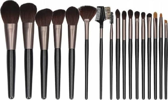 Tools for Beauty Επαγγελματικό Σετ με Πινέλα Μακιγιάζ από Συνθετική Τρίχα Black 18τμχ