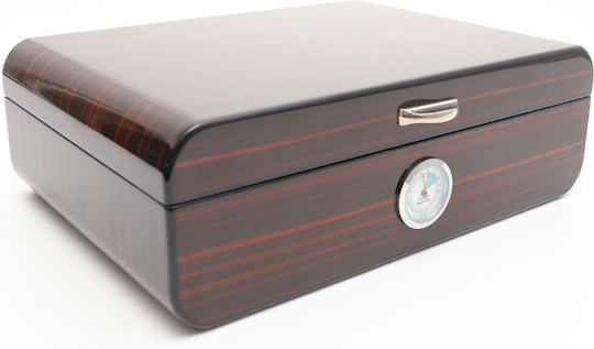 Savinelli Лакиран Ебенов Дървен Увлажнител За Пушачи 50 Пури С Влагомер 29x20x9см