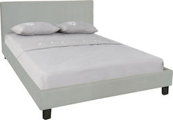 Wilton Κρεβάτι Υπέρδιπλο Επενδυμένο με Ύφασμα Grey Stone για Στρώμα 160x200cm