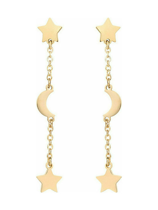 Luca Barra Earrings Pendants made of Steel Gold Plated OK1070