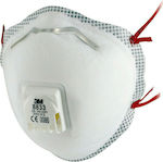 3M 8833 R D Disposable Protective Mask FFP3 with Valve White 10pcs