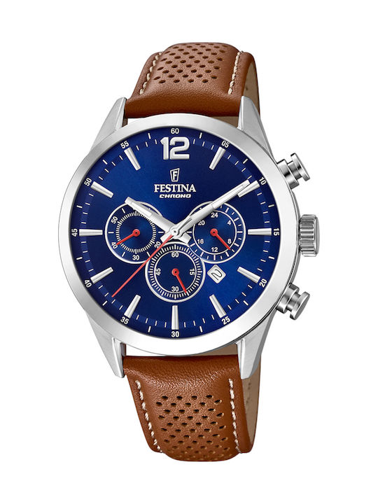 Festina Ανδρικό Ρολόι 43.5mm Χρονογράφος Μπαταρ...