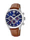 Festina Ανδρικό Ρολόι 43.5mm Χρονογράφος Μπαταρίας με Καφέ Δερμάτινο Λουράκι