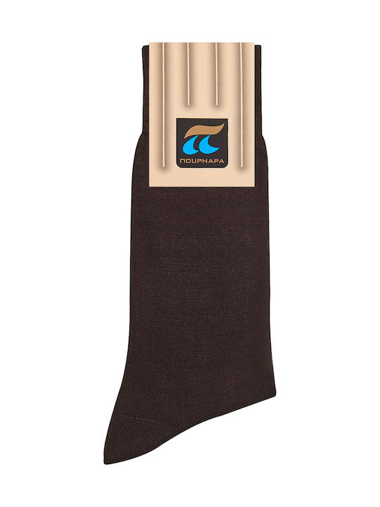 Pournara Unisex Plain Socks Brown