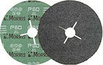 Morris Δίσκος Fibre 115mm Φύλλο Λείανσης Έκκεντρου Τριβείου K120 115x115mm