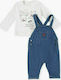 Losan Kids Set with Pants Winter 2pcs White Σετ Σαλοπέτα Με Μπλουζάκι