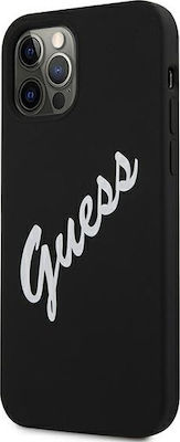 Guess Silicone Vintage Plastic Back Cover Black (iPhone 12 Pro Max)