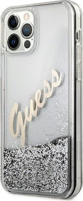 Guess Glitter Vintage Script Coperta din spate Plastic Multicolor (iPhone 12 Pro Max) GUHCP12LGLVSSI