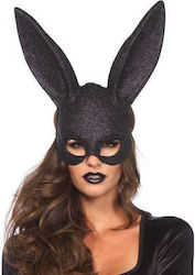 Leg Avenue Glitter Masquerade Rabbit Mask Black