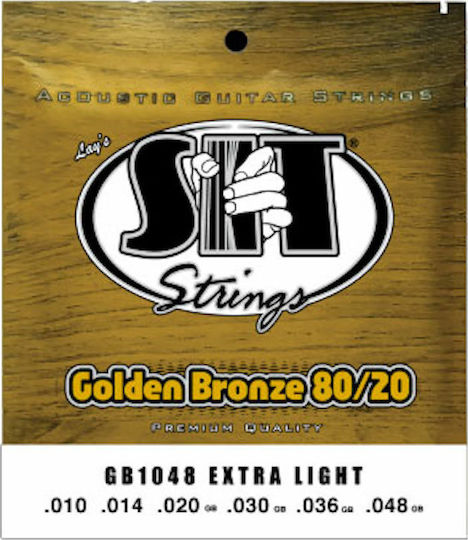Sit Golden Bronze 80/20 Acoustic Σετ Χορδών 80/20 Bronze Ακουστικής Κιθάρας 10 - 48" Extra Light