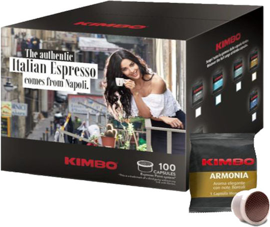 Kimbo Capsules Espresso Armonia Compatible with Machine LavAzza Point 100caps,tobolek