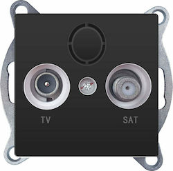 Aca Prime TV and Satellite Antenna Socket Terminal in Black color 1000114205