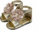 Babywalker Taufschuhe aus Leder in Gold-Rosa
