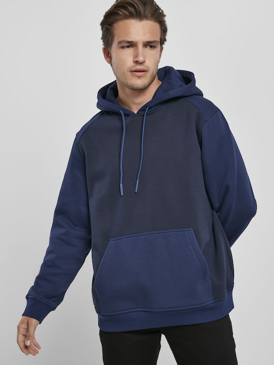 Urban Classics TB3831 Herren Sweatshirt mit Kapuze und Taschen Navy