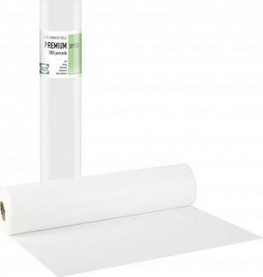 Bournas Medicals Examination Table Plasticized Paper Roll 40cm x 50m White Premium Standard