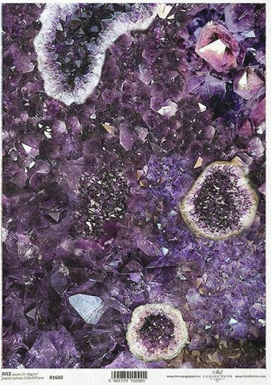 ITD Collection Ριζόχαρτο "Precious Stones Purple 1" 21x29.7εκ. 1τμχ