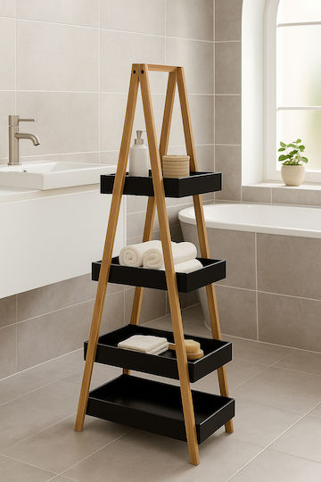 Bücherschrank 160851A 30x18x82εκ. Schwarz