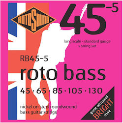 Rotosound Roto Bass Set Corzi Pentru Bas Nichel Wound 45 - 130 Standard 5-String Rotosound Roto Bass Set Corzi Pentru Bas Nichel Wound 45 - 130 Standard 5-String
