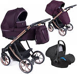 Coletto Dante 3 in 1 Verstellbar 3 in 1 Baby Kinderwagen Geeignet für Neugeborene Lila 12.7kg