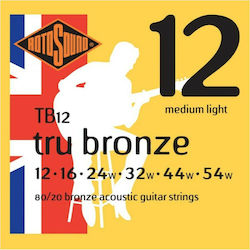 Rotosound Tru Bronze Набор Струни За Акустична Китара 80/20 Бронз 12 - 54 Medium Light Rotosound Tru Bronze Набор Струни За Акустична Китара 80/20 Бронз 12 - 54 Medium Light