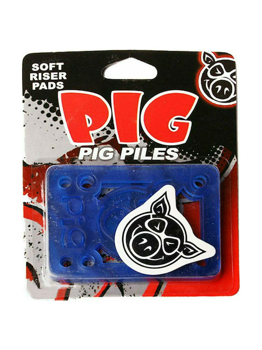 Pig Wheels Riser Pads für Skateboard Blaue Riser-Pads