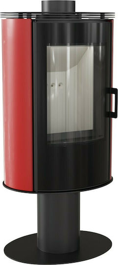 Kratki Koza/AB/S/N/O/DR/Glass/Kafel Oțel Soba pe lemne 8kW Roșu