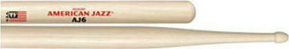 Vic Firth Hickory Drumsticks Drums American Jazz 6 Tear 7A with Tip Shape Drop