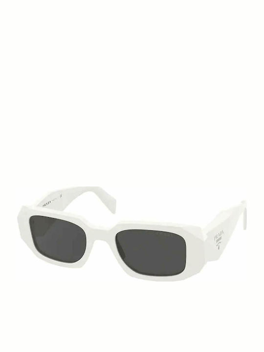 Prada Women's Sunglasses with White Plastic Frame and Black Lens PR17WS 1425S0