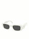 Prada Women's Sunglasses with White Plastic Frame and Black Lens PR17WS 1425S0