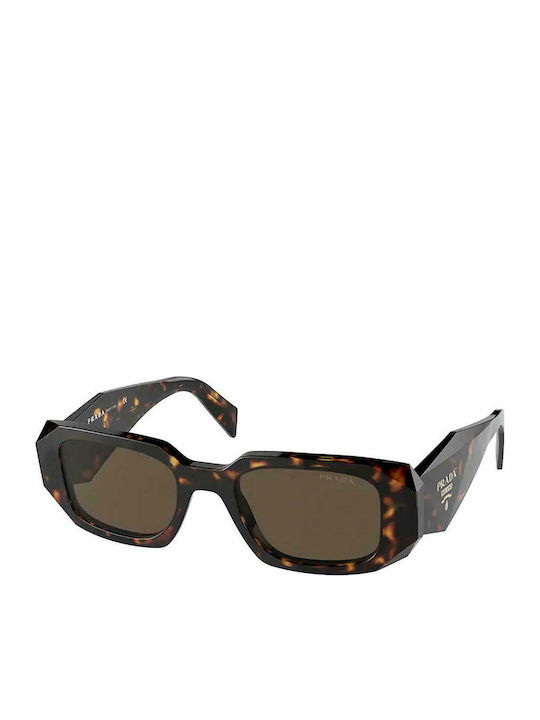 Prada Women's Sunglasses with Brown Tartaruga Acetate Frame and Brown Lenses PR17WS 2AU8C1