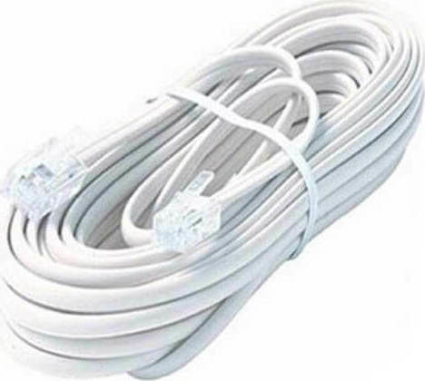 Central Τηλεφωνικό Καλώδιο RJ11 6P4C 10m Λευκό (01-01-80Μ-ΛΕΥ)