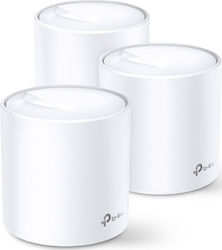 TP-LINK Deco X60 v2 WiFi Mesh Network Access Point Wi‑Fi 6 Dual Band (2.4 & 5GHz) σε Τριπλό Kit