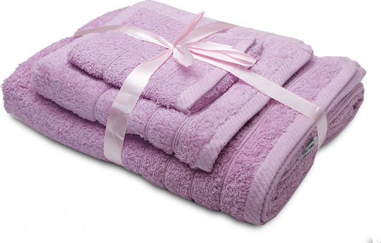 Palatex 3-tlg. Set Badetücher Club 16 Lilac Gewicht 600gr/m²