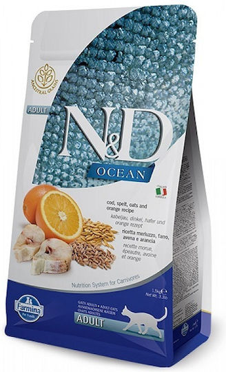 Farmina N&D Ocean Adult Hrană Uscată cu Puține Cereale pentru Pisici Adulte cu Pește 1.5kg