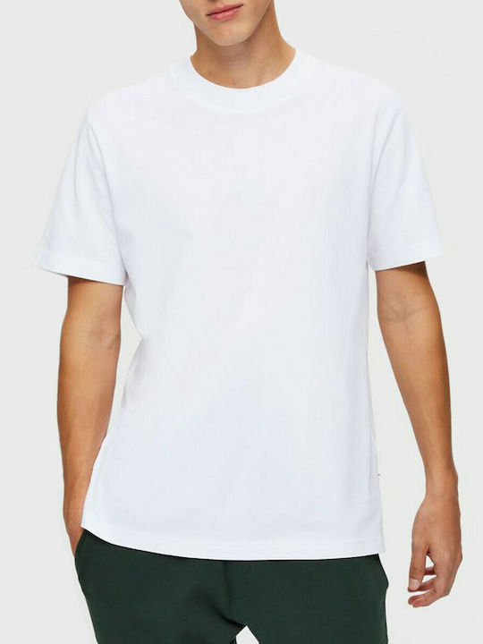 Selected Herren T-Shirt Kurzarm Weiß
