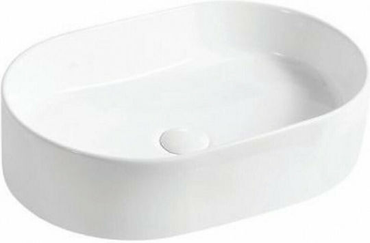 Gloria Siento Countertop Sink Porcelain 55x36.5x14cm White