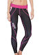 Grips Athletics Power Flower Lang Frauen Kampfsport Leggings Schwarz GWL104