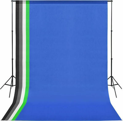 vidaXL Στούντιο με 5 Χρωματιστά Φόντα & Ρυθμιζόμενη Βάση Στήριξης Photography Backdrop Fabric 300x1600cm. Multicolour