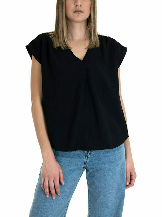 Only Women's Summer Blouse Short Sleeve with V ...