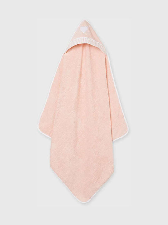 Mayoral Baby Hooded Bath Towel Pink 90x90cm