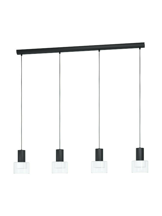 Eglo Molineros Pendant Chandelier Rail for 4 Bulbs GU10 Black