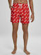 Merchcode Cola Logo MC530 Men's Swimwear Shorts Red with Patterns MC530-00199