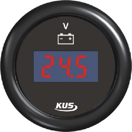 Eval Bootsvoltmeter Edelstahl-Digitalvoltmeter 8-32V Weiß