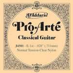 Daddario Single Nylon String for Classic Guitar Pro-Arte Classical Single Medium .028"