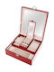 Beautylushh Schmuckkästchen mit Schublade & Spiegel Rote 25,5x25,5x9cm