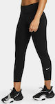 Nike Dri-Fit One Γυναικείο Cropped Κολάν Ψηλόμεσο Μαύρο