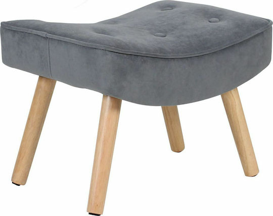 Υποπόδιο Επενδυμένο με Βελούδο Alma Γκρι 52x38x35εκ.