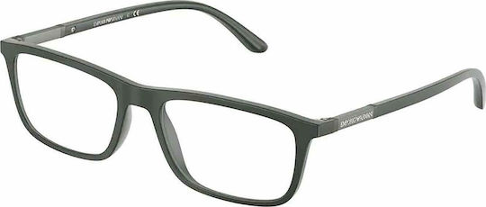 Emporio Armani Men's Acetate Prescription Eyeglass Frames with Clip On Green EA4160 50581W