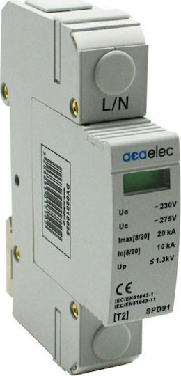 Aca 1-Pole Inspired T2 Panel Lightning Protection 20kA 230V