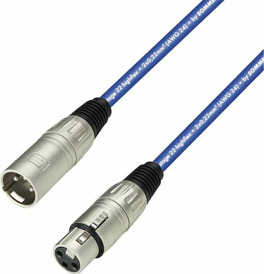 Prostage XLR male to XLR female 2m Cable Blue (BMB-02 BLU)